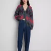 Pamuklu denim yüksek bel dar paça jean Pamuklu denim yüksek bel dar paça jean