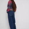 Pamuklu denim yüksek bel dar paça jean Pamuklu denim yüksek bel dar paça jean