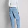 Pamuklu denim yüksek bel dar paça jean Pamuklu denim yüksek bel dar paça jean