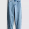 Pamuklu denim yüksek bel dar paça jean Pamuklu denim yüksek bel dar paça jean