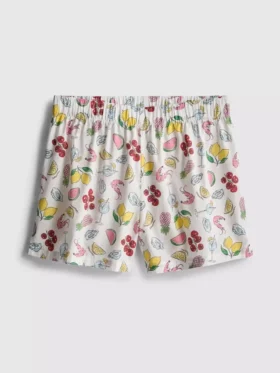 Pamuklu dokuma pijama şortu