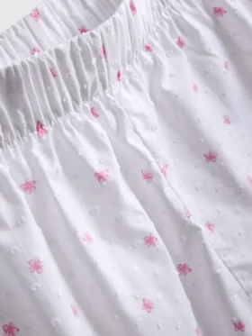 Pamuklu dokuma pijama şortu