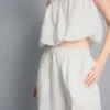 Pamuklu işlemeli geniş paça pantolon Pamuklu işlemeli geniş paça pantolon