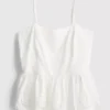 Pamuklu, işlemeli peplum etekli cami bluz Pamuklu, işlemeli peplum etekli cami bluz
