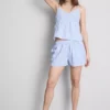 Pamuklu çizgili cami pijama üstü Pamuklu çizgili cami pijama üstü