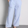 Pamuklu çizgili oxford pijama altları Pamuklu çizgili oxford pijama altları