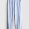 Pamuklu çizgili oxford pijama altları Pamuklu çizgili oxford pijama altları