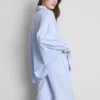 Pamuklu çizgili oxford pijama gömleği Pamuklu çizgili oxford pijama gömleği