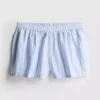 Pamuklu çizgili oxford pijama şortu Pamuklu çizgili oxford pijama şortu