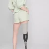 Pamuklu çizgili seersucker şortlar Pamuklu çizgili seersucker şortlar