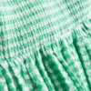 Pamuklu kareli bandeau mini elbise