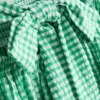 Pamuklu kareli bandeau mini elbise