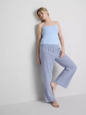 Pamuklu kareli pijama pantolonu Pamuklu kareli pijama pantolonu