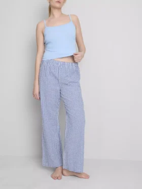 Pamuklu kareli pijama pantolonu Pamuklu kareli pijama pantolonu