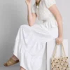 Pamuklu katlı maxi köylü eteği Pamuklu katlı maxi köylü eteği