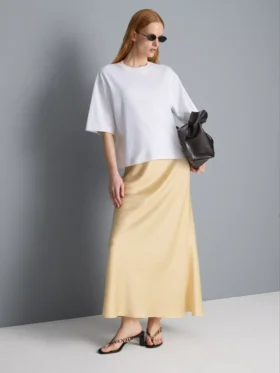 Pamuklu oversize tişört