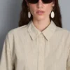 Pamuklu poplin çizgili gömlek Pamuklu poplin çizgili gömlek