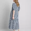 Pamuklu seersucker midi smock elbise Pamuklu seersucker midi smock elbise