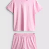 Pamuklu tişörtlü kısa pijama Pamuklu tişörtlü kısa pijama