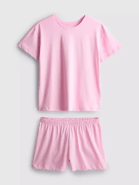 Pamuklu tişörtlü kısa pijama