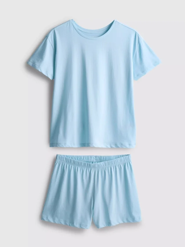 Pamuklu tişörtlü kısa pijama Pamuklu tişörtlü kısa pijama