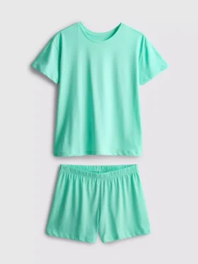 Pamuklu tişörtlü kısa pijama