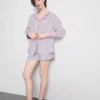 Pamuklu “Yatakta Kahvaltı” pijama gömleği