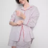 Pamuklu “Yatakta Kahvaltı” pijama gömleği