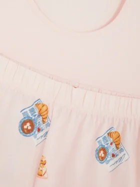 Pamuklu yelekli kısa pijama