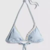 Papatya süslemeli gingham üçgen bikini üstü Papatya süslemeli gingham üçgen bikini üstü