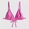 Parıltılı fırfırlı üçgen bikini üstü
