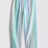 Pastel renkli, düz paçalı pijama altları
