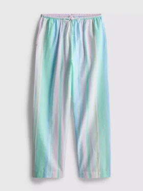 Pastel renkli, düz paçalı pijama altları
