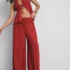 Paula Echevarría geniş paça ışıltılı pantolon Paula Echevarría geniş paça ışıltılı pantolon