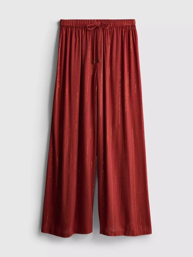 Paula Echevarría geniş paça ışıltılı pantolon Paula Echevarría geniş paça ışıltılı pantolon