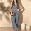 Paula Echevarría kareli fırfırlı bandeau üst Paula Echevarría kareli fırfırlı bandeau üst