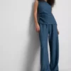 Paula Echevarría kırışık geniş paça pantolon Paula Echevarría kırışık geniş paça pantolon