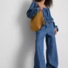 Paula Echevarría pamuk ağırlıklı denim geniş paça pantolon Paula Echevarría pamuk ağırlıklı denim geniş paça pantolon