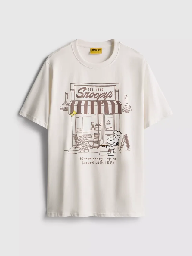 Peanuts Snoopy pamuklu kafe gömleği Peanuts Snoopy pamuklu kafe gömleği