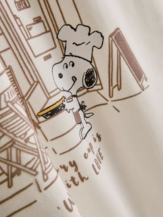 Peanuts Snoopy pamuklu kafe gömleği Peanuts Snoopy pamuklu kafe gömleği
