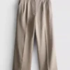 Pileli geniş paça pantolon Pileli geniş paça pantolon