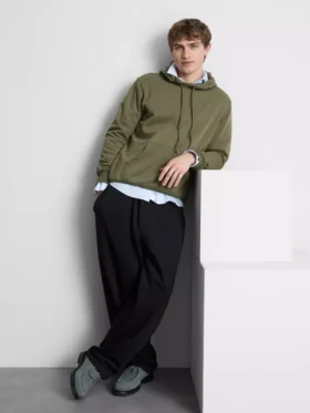 İpli kapüşonlu sweatshirt