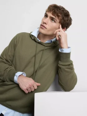 İpli kapüşonlu sweatshirt