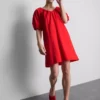 Pofuk kollu mini smock elbise Pofuk kollu mini smock elbise