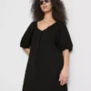 Pofuk kollu mini smock elbise Pofuk kollu mini smock elbise