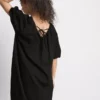Pofuk kollu mini smock elbise Pofuk kollu mini smock elbise