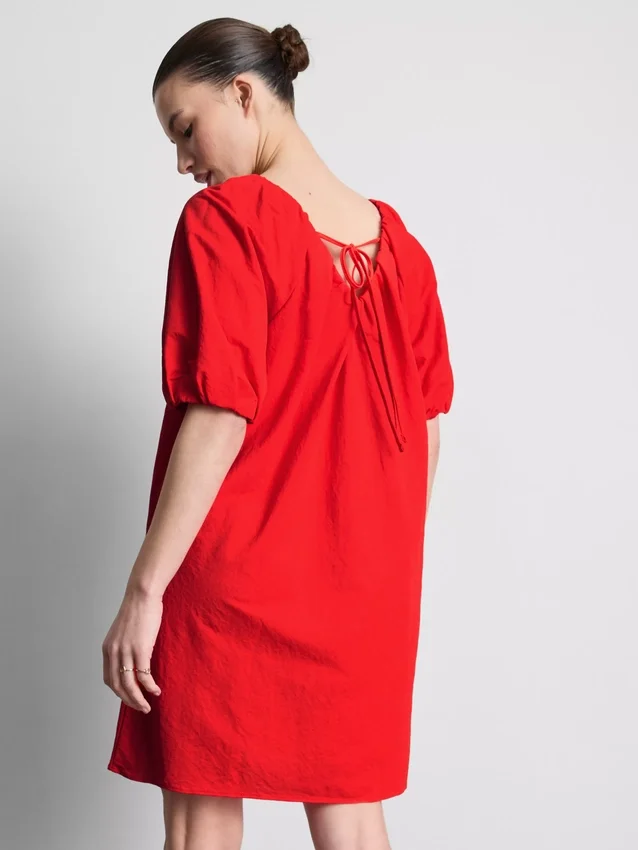 Pofuk kollu mini smock elbise Pofuk kollu mini smock elbise