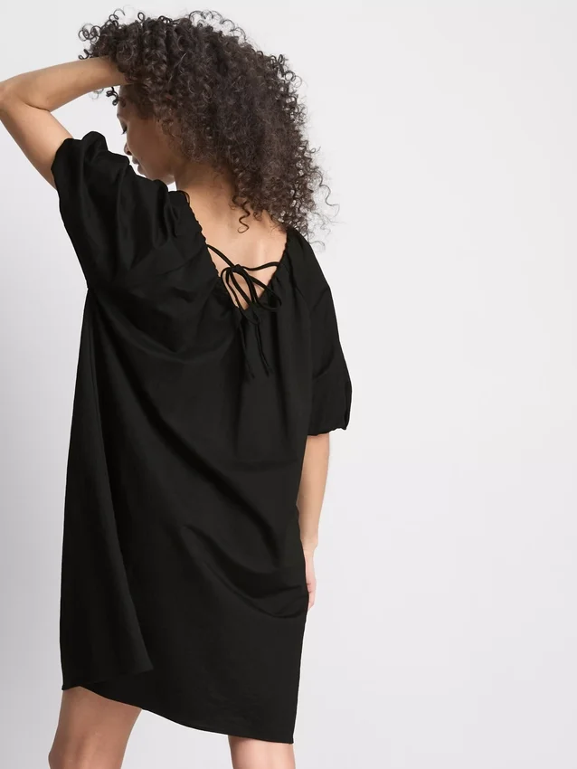 Pofuk kollu mini smock elbise Pofuk kollu mini smock elbise