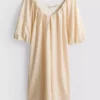 Pofuk kollu mini smock elbise Pofuk kollu mini smock elbise
