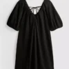 Pofuk kollu mini smock elbise Pofuk kollu mini smock elbise